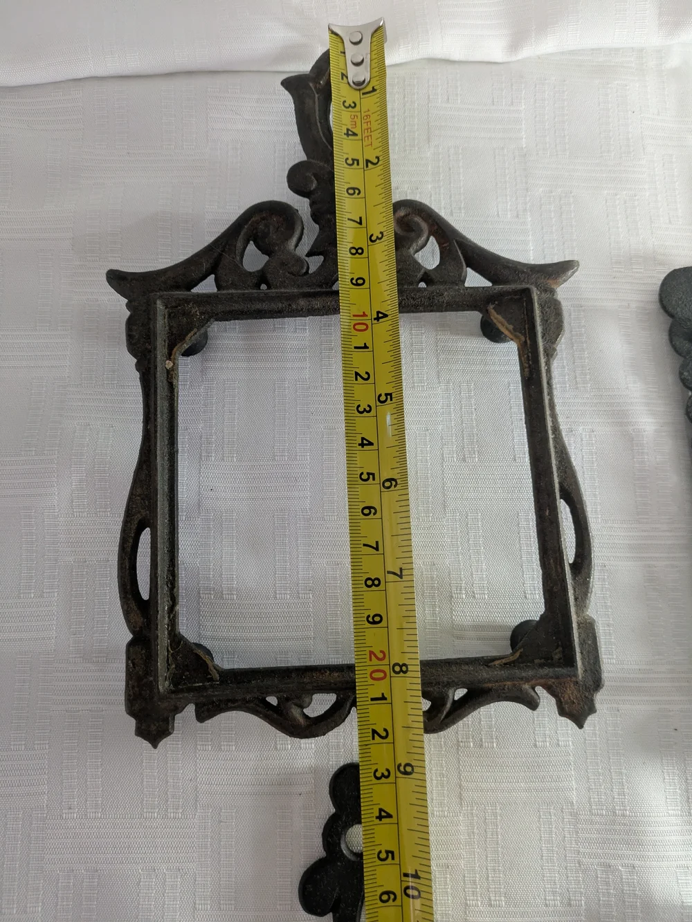 Mid Century Cast Iron Trivet Frames Set 4 Victorian Gothic Craft Tile Holders